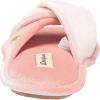 Dearfoams Women’s Jules Shiny Velour Twist Vamp Slide Slipper(Pale Mauve)