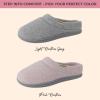 Dearfoams Women’s Lacey Memory Foam Comfort Easy On/Off Clog Slipper(Light Heather Grey Knit)