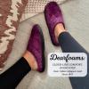 Dearfoams Women’s Lightweight Memory Foam Indoor House Slipper Darcy Velour Clog with Wide Widths(Aubergine)