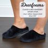 Dearfoams Women’s Lightweight Memory Foam Indoor House Slipper Darcy Velour Clog with Wide Widths(Black)