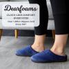 Dearfoams Women’s Lightweight Memory Foam Indoor House Slipper Darcy Velour Clog with Wide Widths(Peacoat)