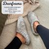 Dearfoams Women’s Lightweight Memory Foam Indoor House Slipper Darcy Velour Clog with Wide Widths(Sleet)