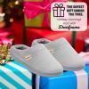 Dearfoams Women’s Lightweight Memory Foam Indoor House Slipper Darcy Velour Clog with Wide Widths(Sleet)
