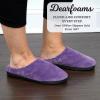 Dearfoams Women’s Lightweight Memory Foam Indoor House Slipper Darcy Velour Clog with Wide Widths(Smokey Purple 2)