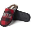 Dearfoams Women’s Mama Bear Slipper(Furry Plaid)