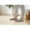 Dearfoams Women’s Melanie Colorblocked Microfiber Terry Thong Slipper(Blue Multi)