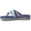 Dearfoams Women’s Melanie Colorblocked Microfiber Terry Thong Slipper(Blue Multi)