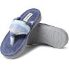 Dearfoams Women’s Melanie Colorblocked Microfiber Terry Thong Slipper(Blue Multi)