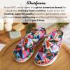 Dearfoams Women’s Melanie Colorblocked Microfiber Terry Thong Slipper(Bright Print)