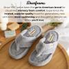 Dearfoams Women’s Melanie Colorblocked Microfiber Terry Thong Slipper(Grey Sleet)