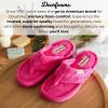 Dearfoams Women’s Melanie Colorblocked Microfiber Terry Thong Slipper(Paradise Pink)