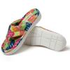 Dearfoams Women’s Melanie Colorblocked Microfiber Terry Thong Slipper(Tropical Print)
