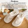Dearfoams Women’s Melanie Colorblocked Microfiber Terry Thong Slipper(White Muslin)