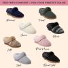 Dearfoams Women’s Memory Foam Cozy Soft House Slippers Gifts for Women Hannah Knit Clog House Shoes(Black/White)