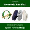 Dearfoams Women’s Memory Foam Cozy Soft House Slippers Gifts for Women Hannah Knit Clog House Shoes(Black/White)