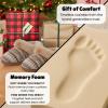 Dearfoams Women’s Memory Foam Cozy Soft House Slippers Gifts for Women Hannah Knit Clog House Shoes(Latte)