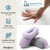 Dearfoams Women’s Memory Foam Cozy Soft House Slippers Gifts for Women Hannah Knit Clog House Shoes(Light Purple)