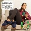 Dearfoams Women’s Memory Foam Cozy Soft House Slippers Gifts for Women Hannah Knit Clog House Shoes(Peacoat Solid)
