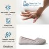 Dearfoams Women’s Microfiber Velour A-Line Flat(Sleet)