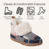 Dearfoams Women’s Moritz Mountain Energy Return Technology Bootie(Navy Plaid)