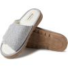 Dearfoams Women’s Norma Adjustable Wool Slide Slipper(Light Heather Grey)