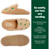Dearfoams Women’s Novelty Gift Teddy Sherpa Scuff Slip On House Shoe(Christmas Tree Icon)