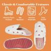 Dearfoams Women’s Novelty Gift Teddy Sherpa Scuff Slip On House Shoe(Pink Hearts)