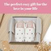 Dearfoams Women’s Novelty Gift Teddy Sherpa Scuff Slip On House Shoe(Pink Hearts)