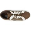 Dearfoams Womens Original Comfort Outside Zip & Lace Bootie with Faux Fur Detail(Brown)