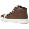 Dearfoams Womens Original Comfort Outside Zip & Lace Bootie with Faux Fur Detail(Brown)