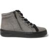 Dearfoams Womens Original Comfort Outside Zip & Lace Bootie with Faux Fur Detail(Grey)