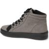 Dearfoams Womens Original Comfort Outside Zip & Lace Bootie with Faux Fur Detail(Grey)