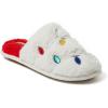 Dearfoams Women’s Ugly Sweater Closed Toe Scuff Slipper(Christmas Lights)