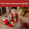 Dearfoams Women’s Ugly Sweater Closed Toe Scuff Slipper(Santa)