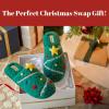 Dearfoams Women’s Ugly Sweater Closed Toe Scuff Slipper(Tree)
