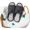 Dearfoams mens Adrian Quilted Memory Foam Sweatshirt Slide(Black)