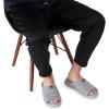 Dearfoams mens Adrian Quilted Memory Foam Sweatshirt Slide(Light Heather Grey)