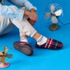Dearfoams mens Case Casual Clog(Blue Red Stripe)