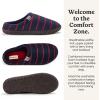 Dearfoams mens Case Casual Clog(Blue Red Stripe)