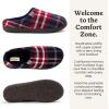 Dearfoams mens Case Casual Clog(Navy Plaid)