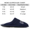 Dearfoams mens Groom & Groomsmen Giftable Wedding Day Scuff(“Groom Crew” Navy)