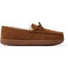 Dearfoams mens Hudson Genuine Suede Memory Foam Moccasin With Tie Slipper(Chestnut 2)