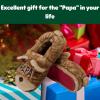 Dearfoams mens Matching Family Holiday Papa Bear Sherpa Lined Moc Toe With Embroidery Slipper(Furry Teddy)