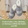 Dearfoams mens Matching Family Holiday Papa Bear Sherpa Lined Moc Toe With Embroidery Slipper(Light Heather Grey)