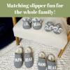 Dearfoams mens Matching Family Holiday Papa Bear Sherpa Lined Moc Toe With Embroidery Slipper(Light Heather Grey)