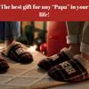 Dearfoams mens Matching Family Holiday Papa Bear Sherpa Lined Moc Toe With Embroidery Slipper(Peacoat)