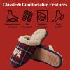 Dearfoams mens Matching Family Holiday Papa Bear Sherpa Lined Moc Toe With Embroidery Slipper(Peacoat)