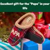 Dearfoams mens Matching Family Holiday Papa Bear Sherpa Lined Moc Toe With Embroidery Slipper(Red Tartan Plaid)