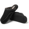 Dearfoams mens Matthew Moc Toe Scuff Indoor Outdoor House Shoe(Black)