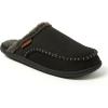 Dearfoams mens Matthew Moc Toe Scuff Indoor Outdoor House Shoe(Black)